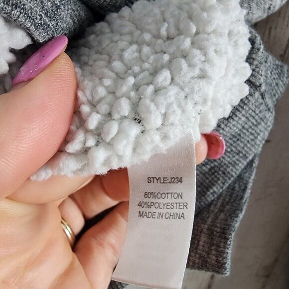 California Graphic Sherpa Lined Hoodie Gray Size Medium - Picture 8 of 10